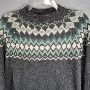 H&M Relaxed Fit Jacquard Knit Men's‎ Small Sweater Wool Polyester Fair Island